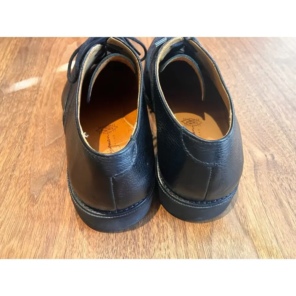 Martin‎ Dingman Classic Richmond Black Leather Shoes 9M Made in Brazil Pebble